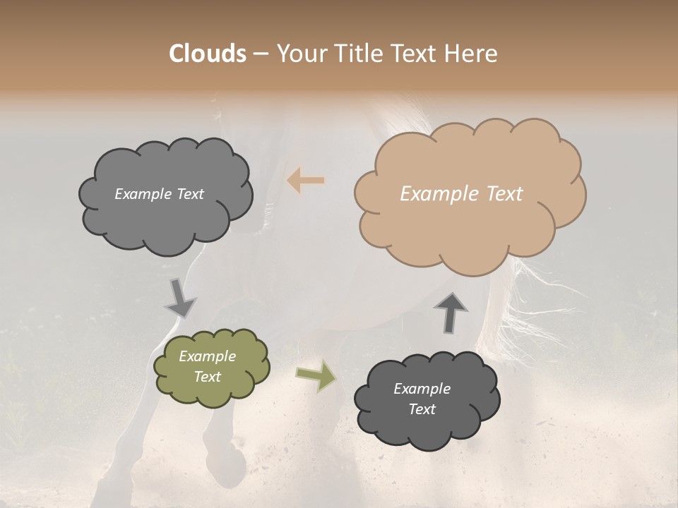 A White Horse Galloping Through A Dusty Field PowerPoint Template
