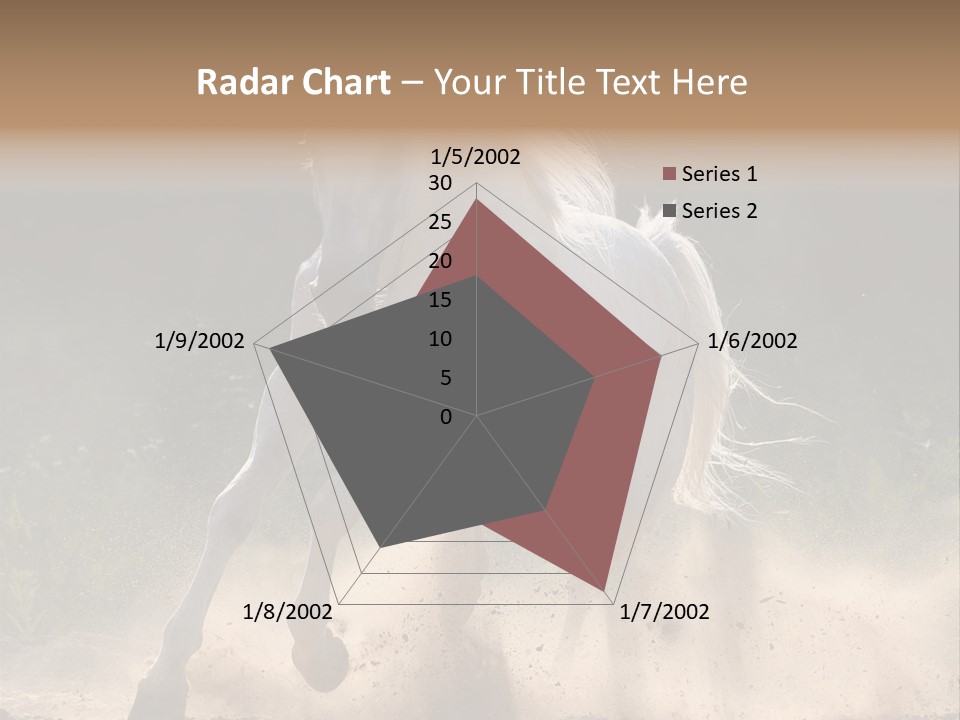 A White Horse Galloping Through A Dusty Field PowerPoint Template