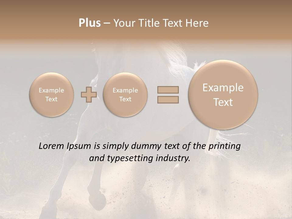 A White Horse Galloping Through A Dusty Field PowerPoint Template