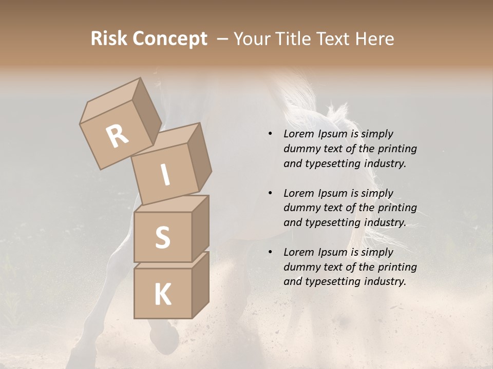 A White Horse Galloping Through A Dusty Field PowerPoint Template