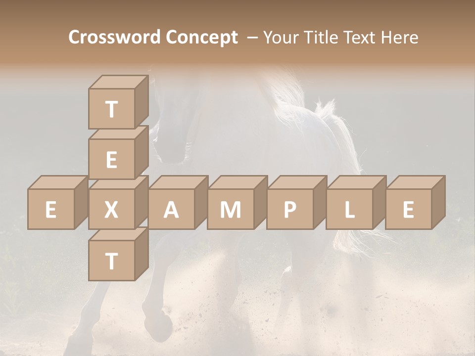 A White Horse Galloping Through A Dusty Field PowerPoint Template