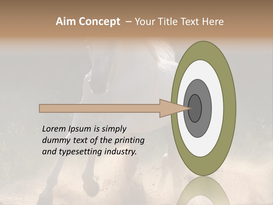 A White Horse Galloping Through A Dusty Field PowerPoint Template