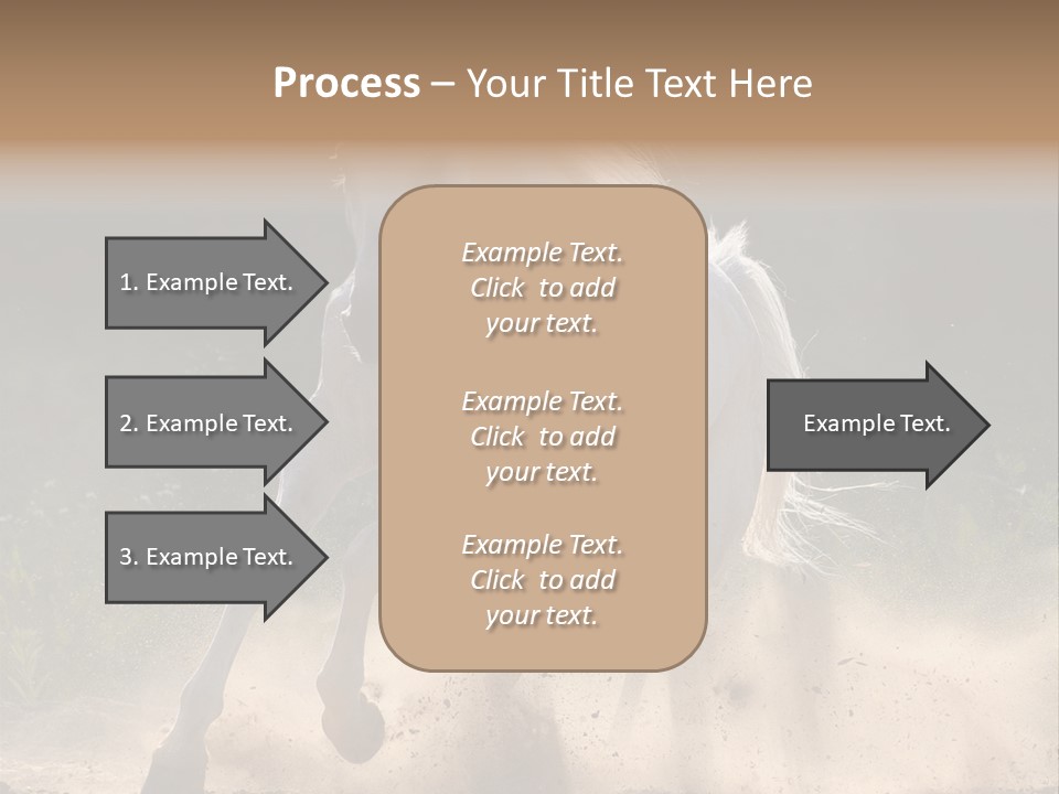A White Horse Galloping Through A Dusty Field PowerPoint Template