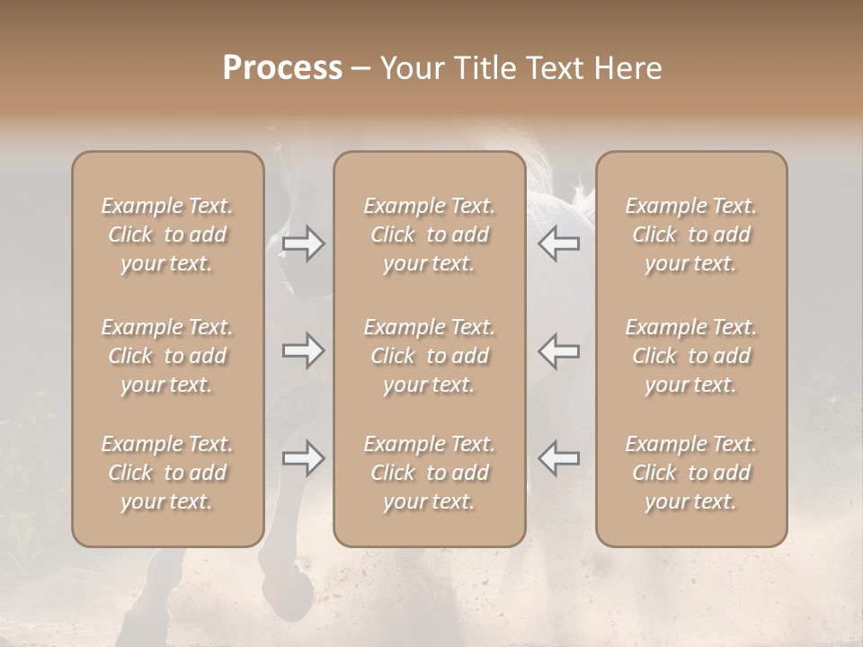 A White Horse Galloping Through A Dusty Field PowerPoint Template