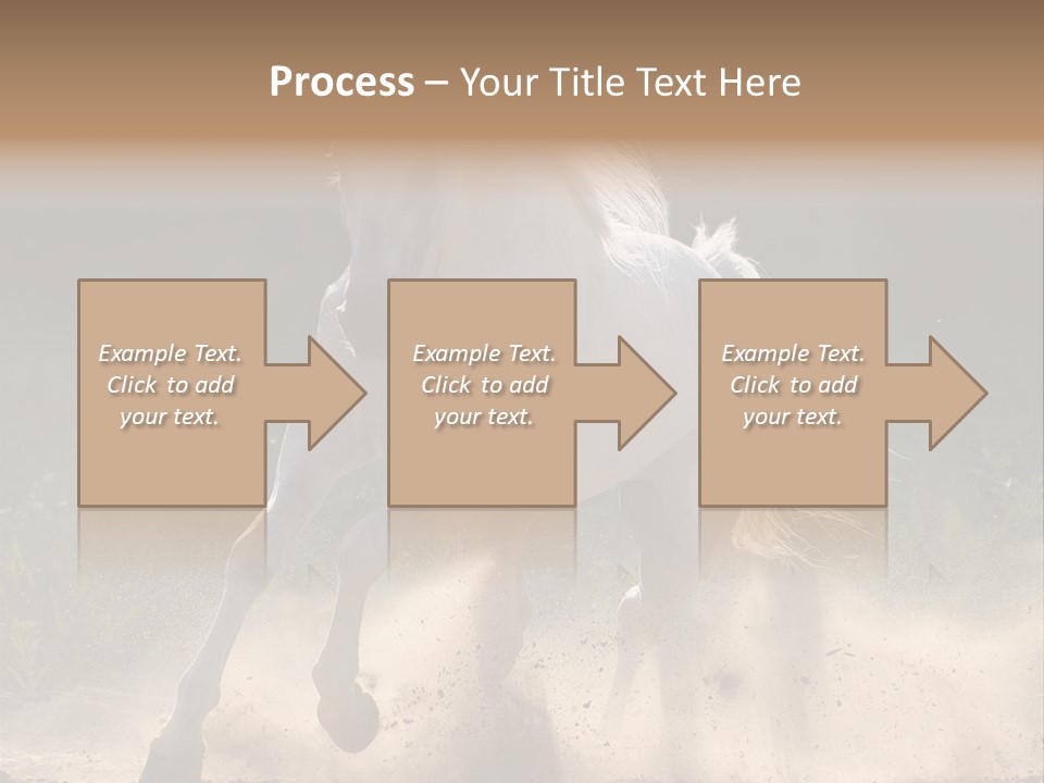A White Horse Galloping Through A Dusty Field PowerPoint Template
