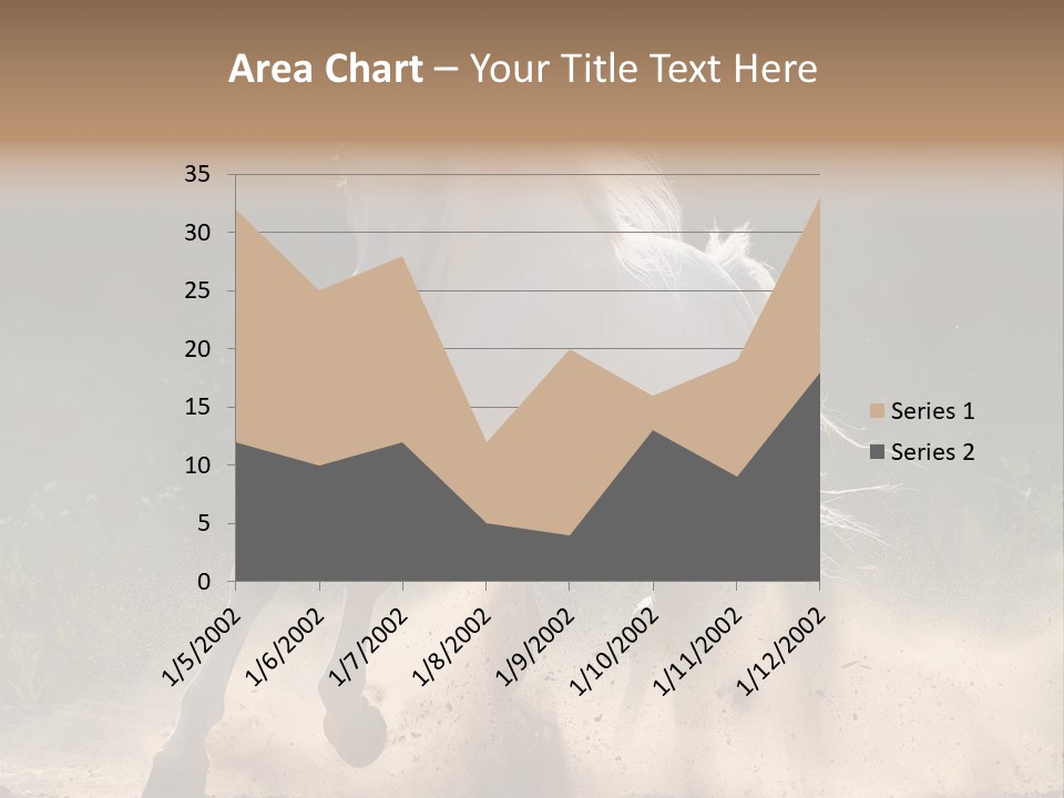 A White Horse Galloping Through A Dusty Field PowerPoint Template
