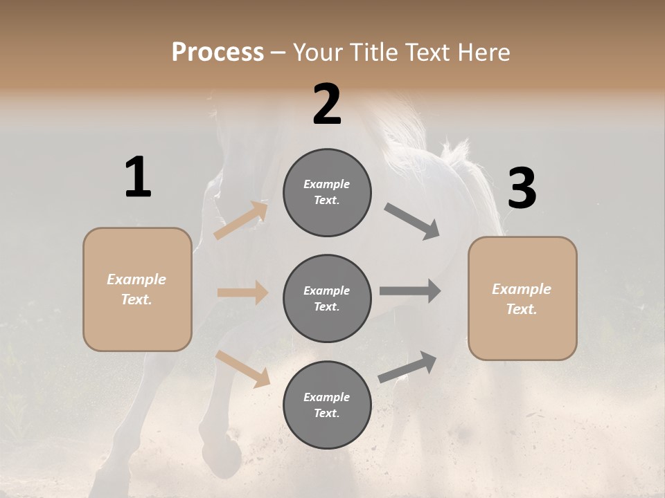A White Horse Galloping Through A Dusty Field PowerPoint Template