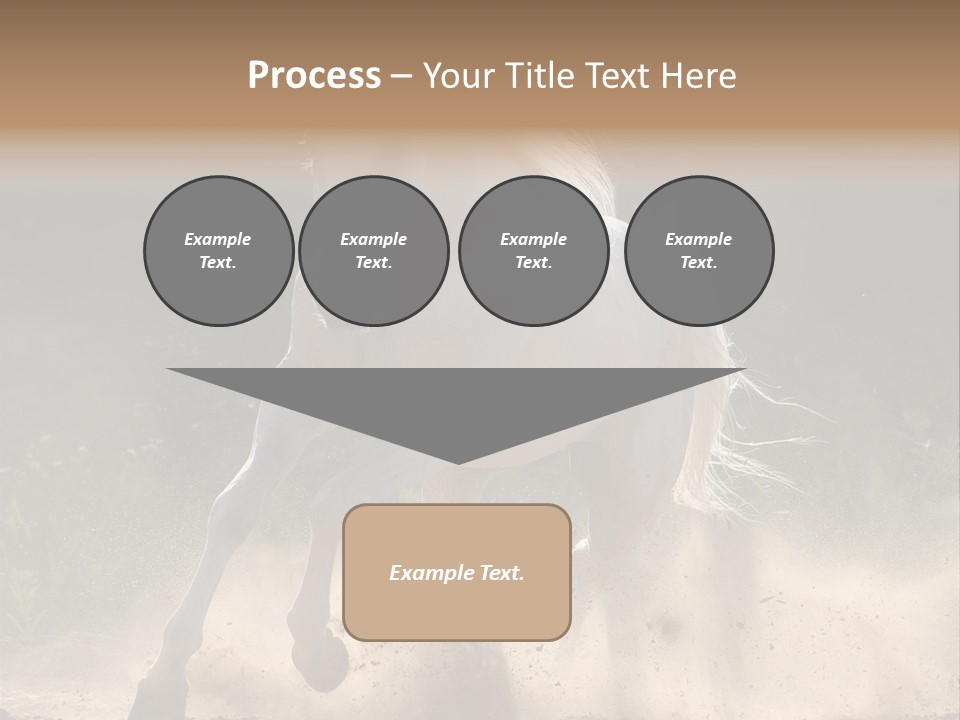 A White Horse Galloping Through A Dusty Field PowerPoint Template