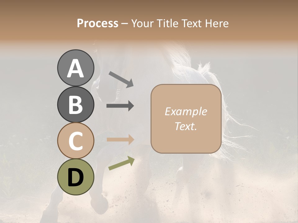 A White Horse Galloping Through A Dusty Field PowerPoint Template