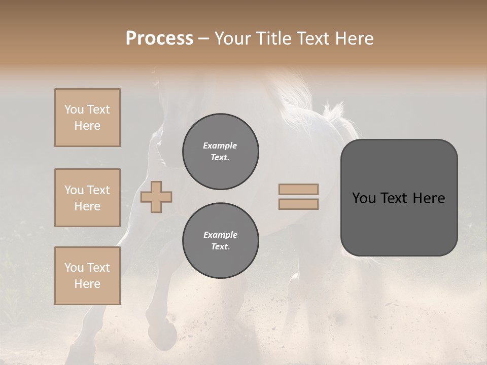 A White Horse Galloping Through A Dusty Field PowerPoint Template
