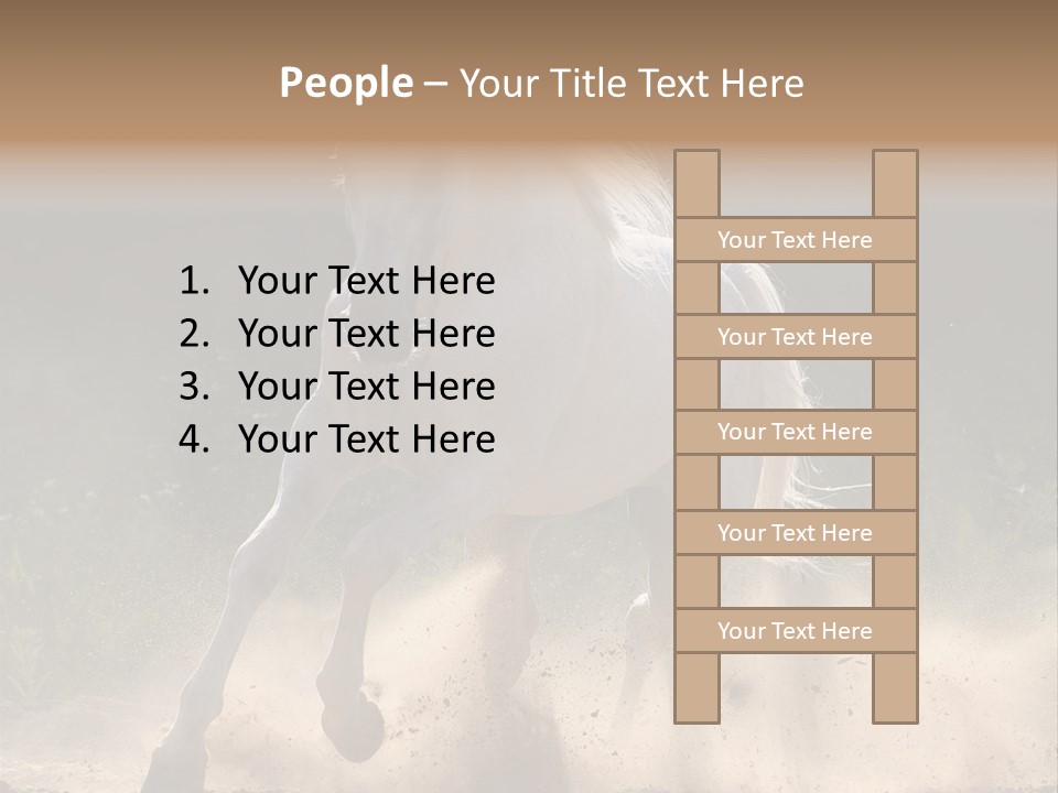 A White Horse Galloping Through A Dusty Field PowerPoint Template