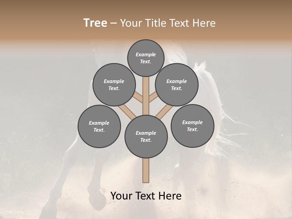 A White Horse Galloping Through A Dusty Field PowerPoint Template