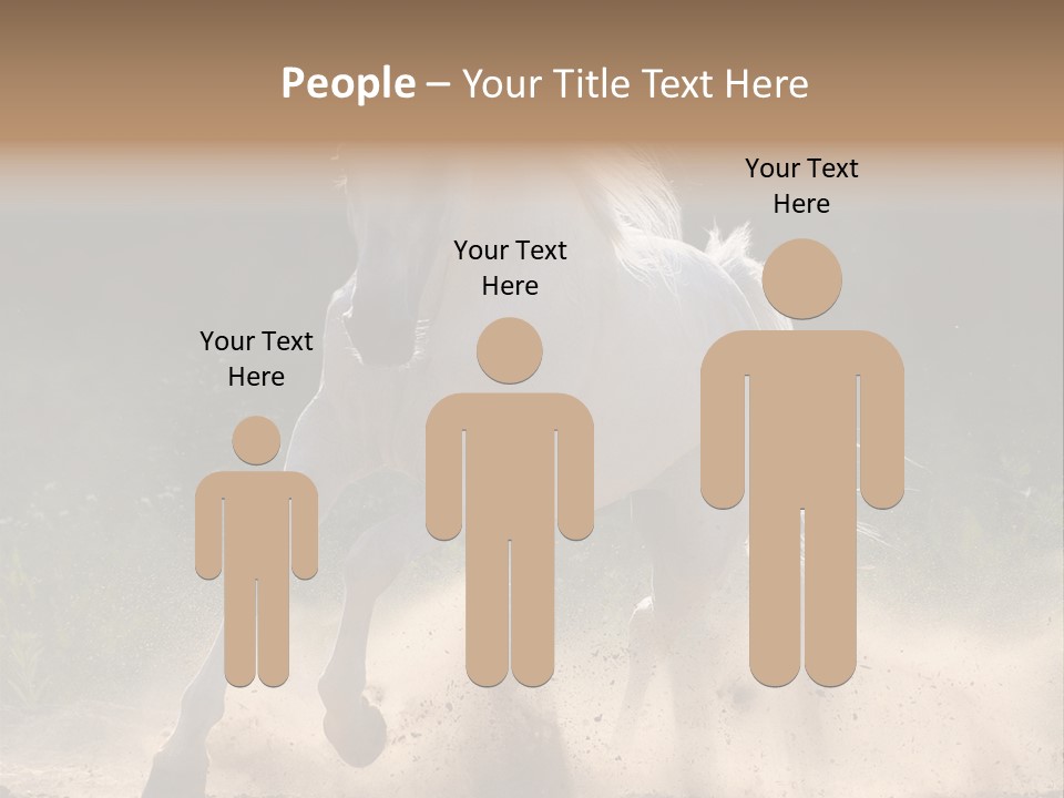 A White Horse Galloping Through A Dusty Field PowerPoint Template