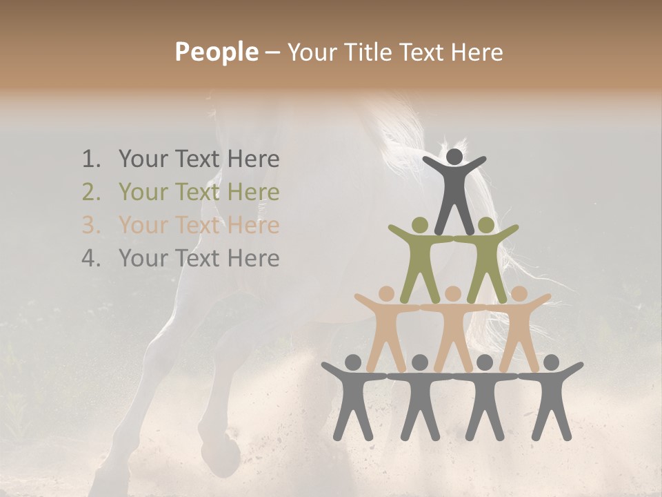 A White Horse Galloping Through A Dusty Field PowerPoint Template