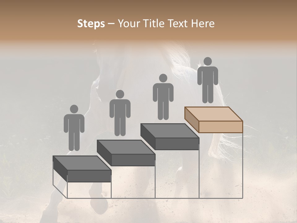 A White Horse Galloping Through A Dusty Field PowerPoint Template