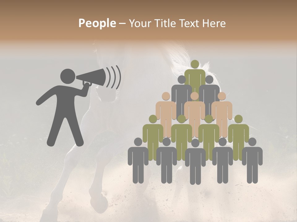 A White Horse Galloping Through A Dusty Field PowerPoint Template