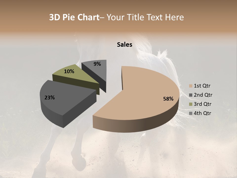 A White Horse Galloping Through A Dusty Field PowerPoint Template