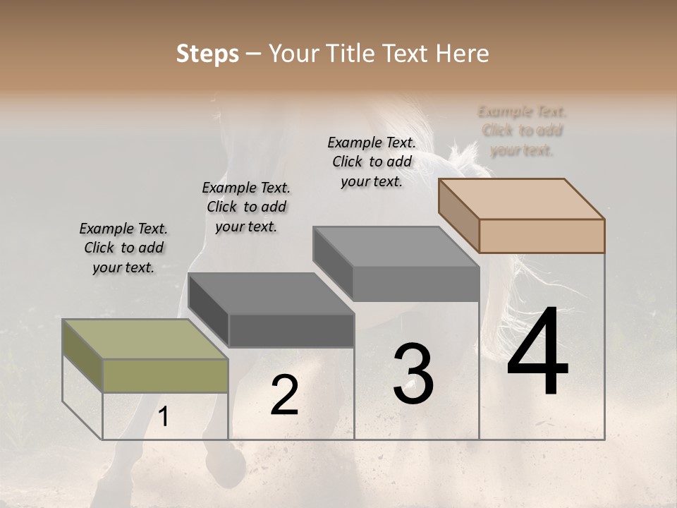 A White Horse Galloping Through A Dusty Field PowerPoint Template