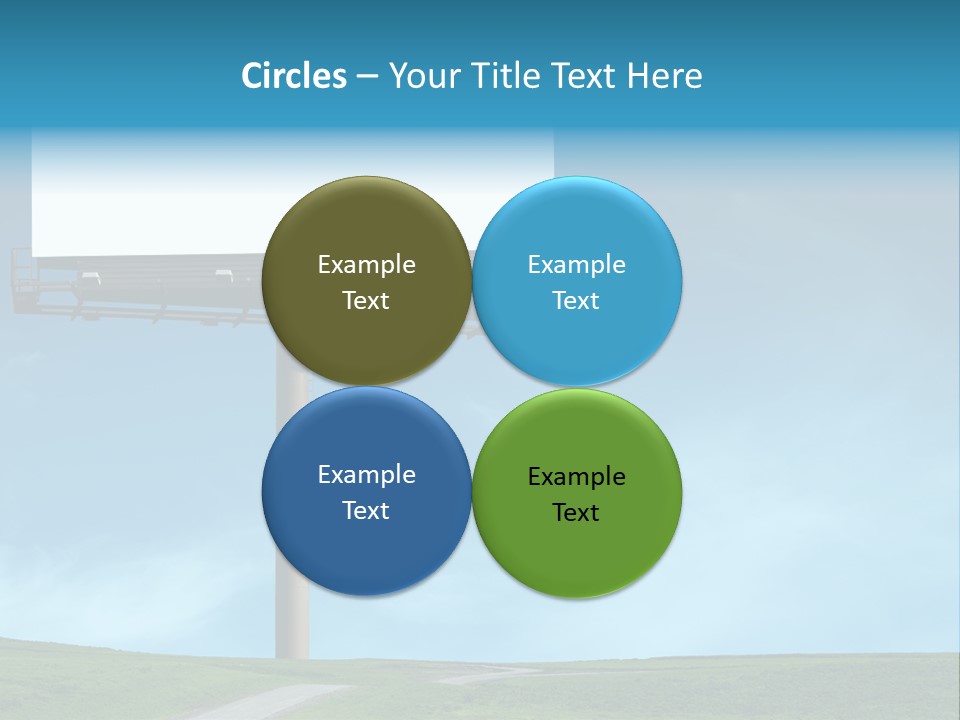 Blank Billboard In A Field With A Blue Sky PowerPoint Template