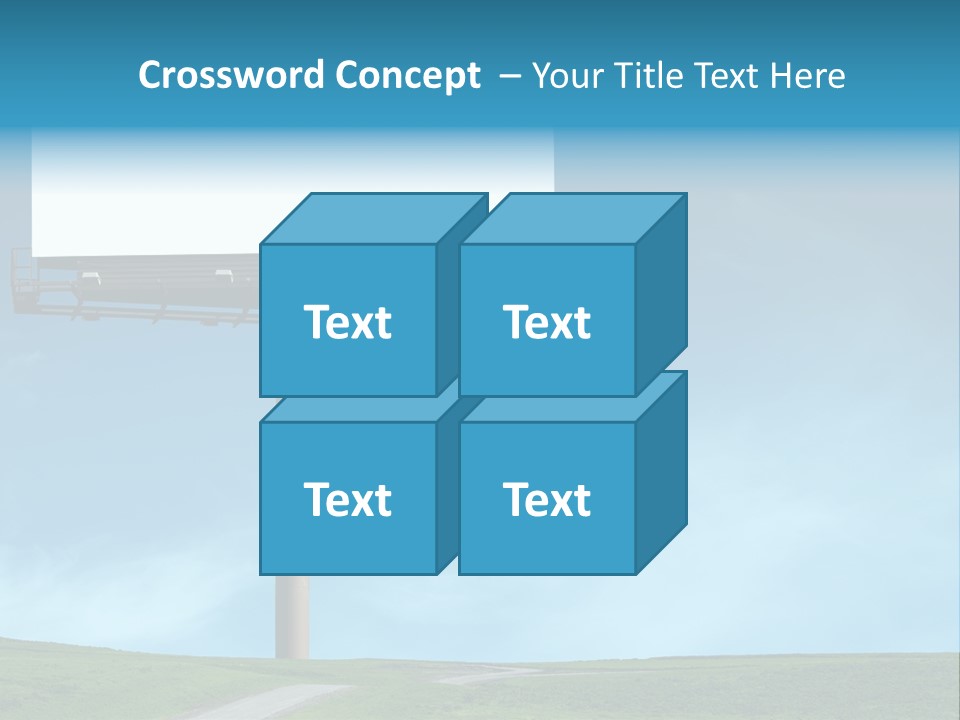 Blank Billboard In A Field With A Blue Sky PowerPoint Template