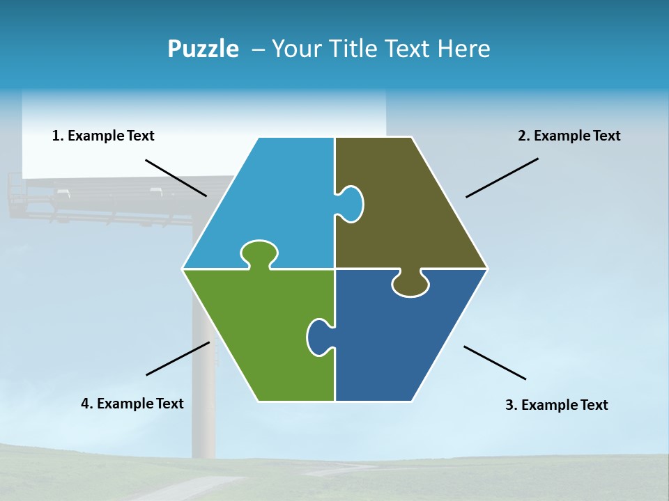 Blank Billboard In A Field With A Blue Sky PowerPoint Template