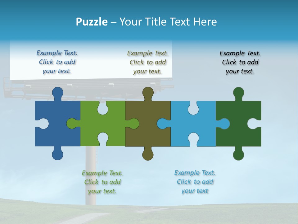 Blank Billboard In A Field With A Blue Sky PowerPoint Template