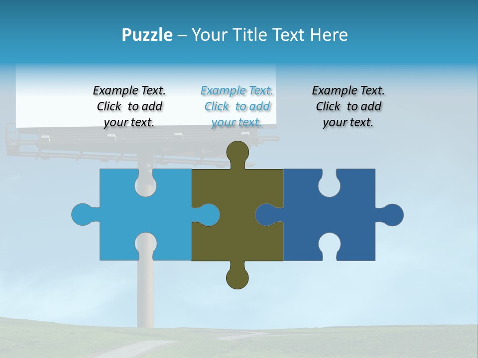 Blank Billboard In A Field With A Blue Sky PowerPoint Template