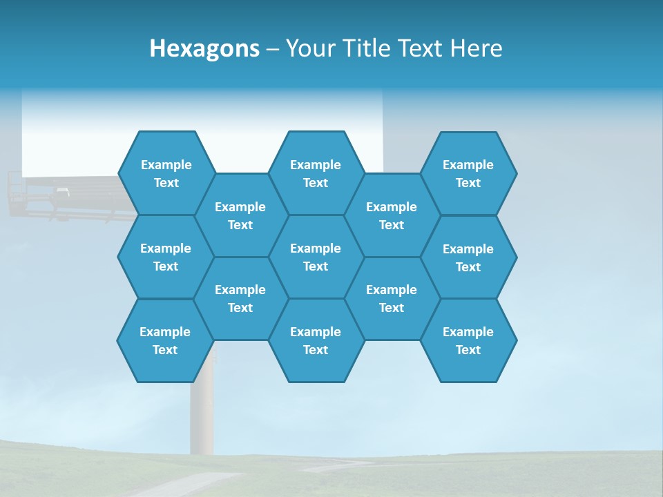 Blank Billboard In A Field With A Blue Sky PowerPoint Template