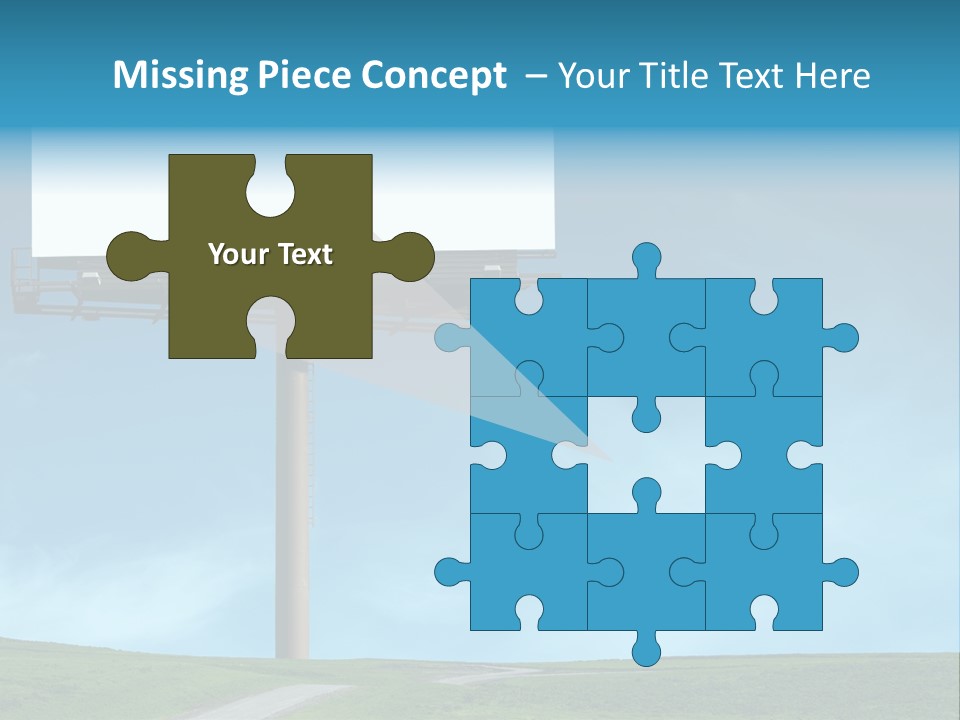 Blank Billboard In A Field With A Blue Sky PowerPoint Template