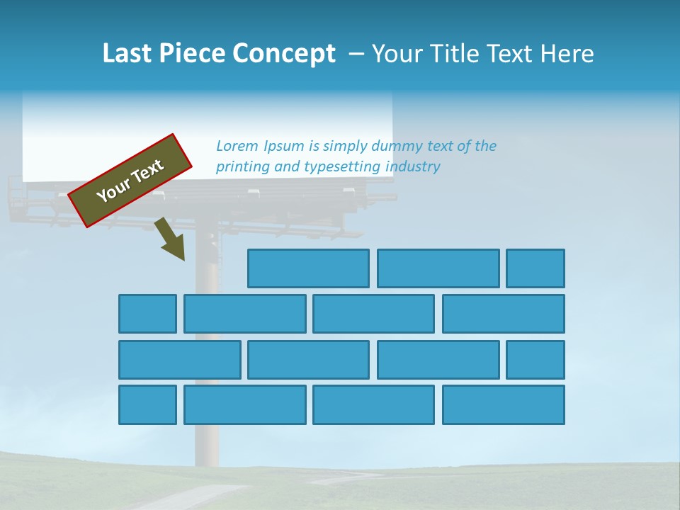 Blank Billboard In A Field With A Blue Sky PowerPoint Template