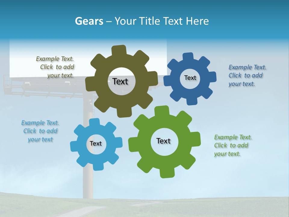 Blank Billboard In A Field With A Blue Sky PowerPoint Template