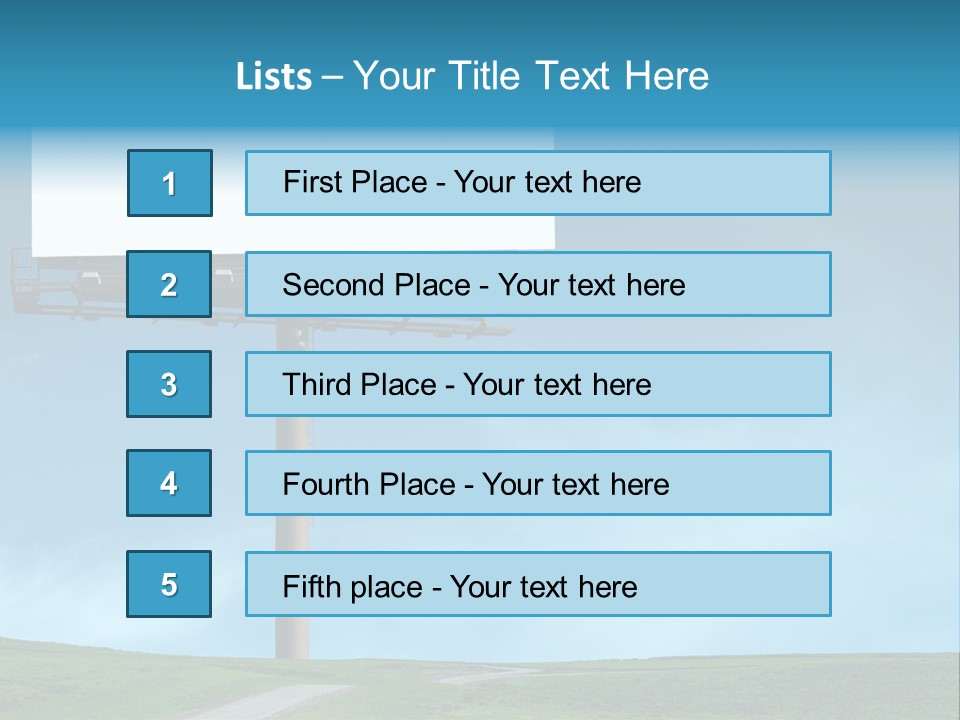 Blank Billboard In A Field With A Blue Sky PowerPoint Template