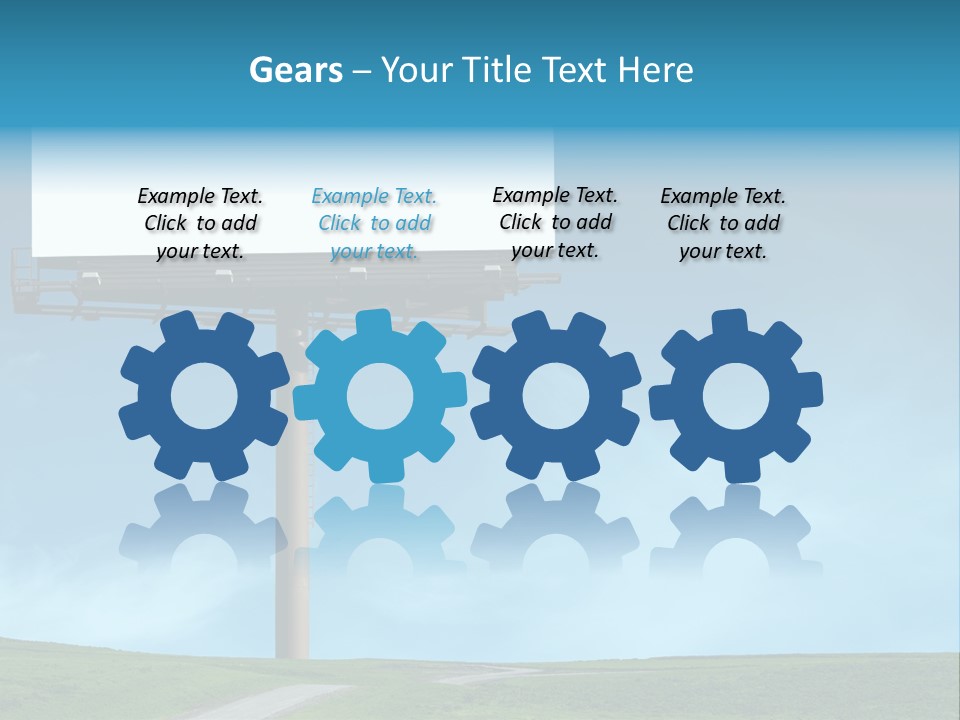 Blank Billboard In A Field With A Blue Sky PowerPoint Template