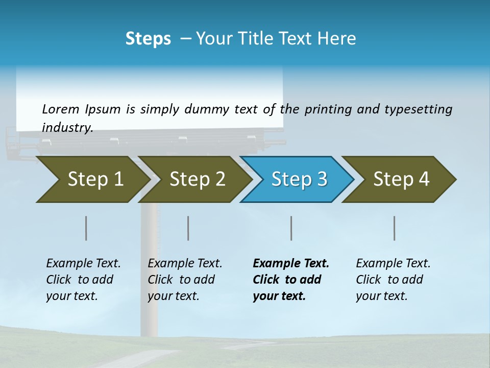 Blank Billboard In A Field With A Blue Sky PowerPoint Template