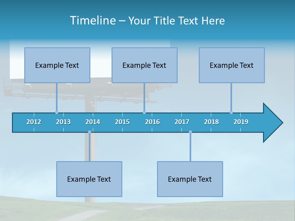 Blank Billboard In A Field With A Blue Sky PowerPoint Template