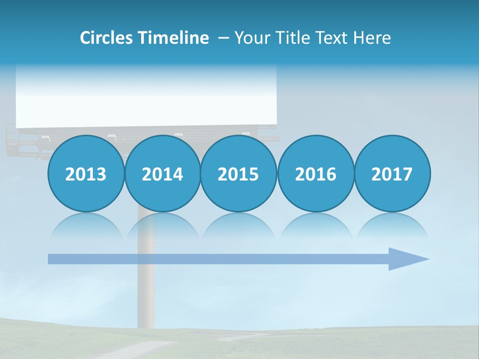 Blank Billboard In A Field With A Blue Sky PowerPoint Template