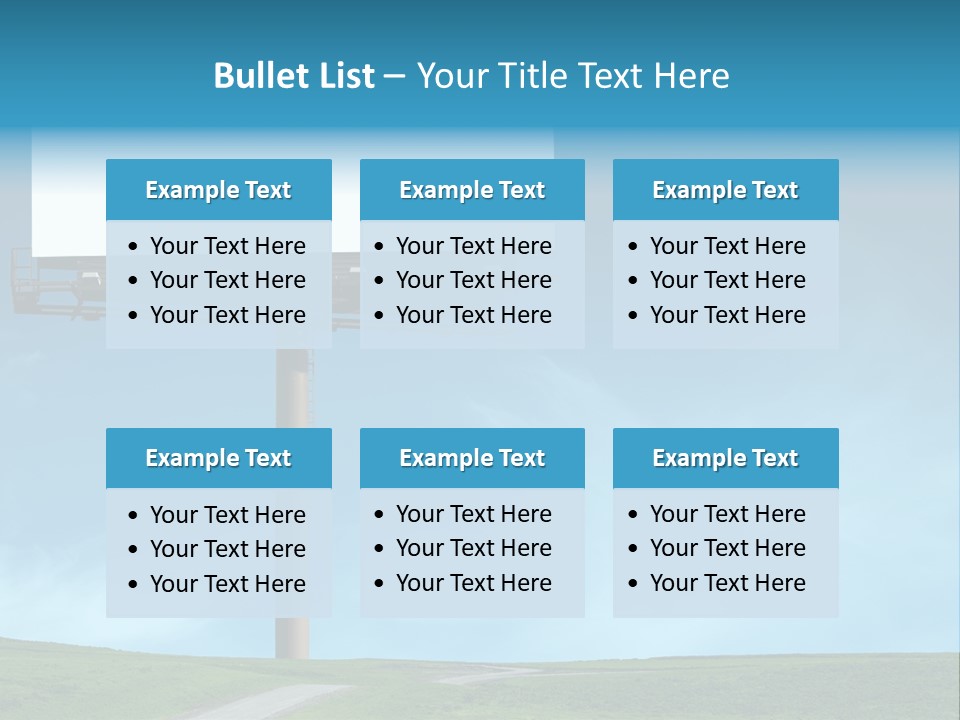 Blank Billboard In A Field With A Blue Sky PowerPoint Template