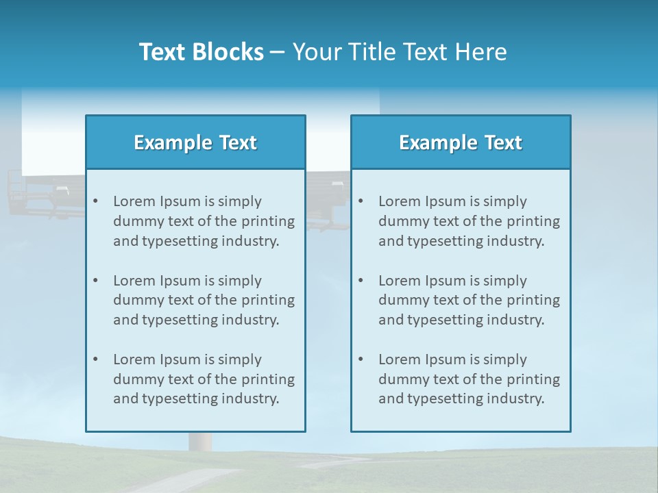 Blank Billboard In A Field With A Blue Sky PowerPoint Template