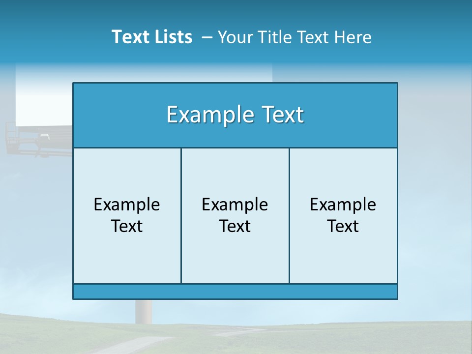 Blank Billboard In A Field With A Blue Sky PowerPoint Template