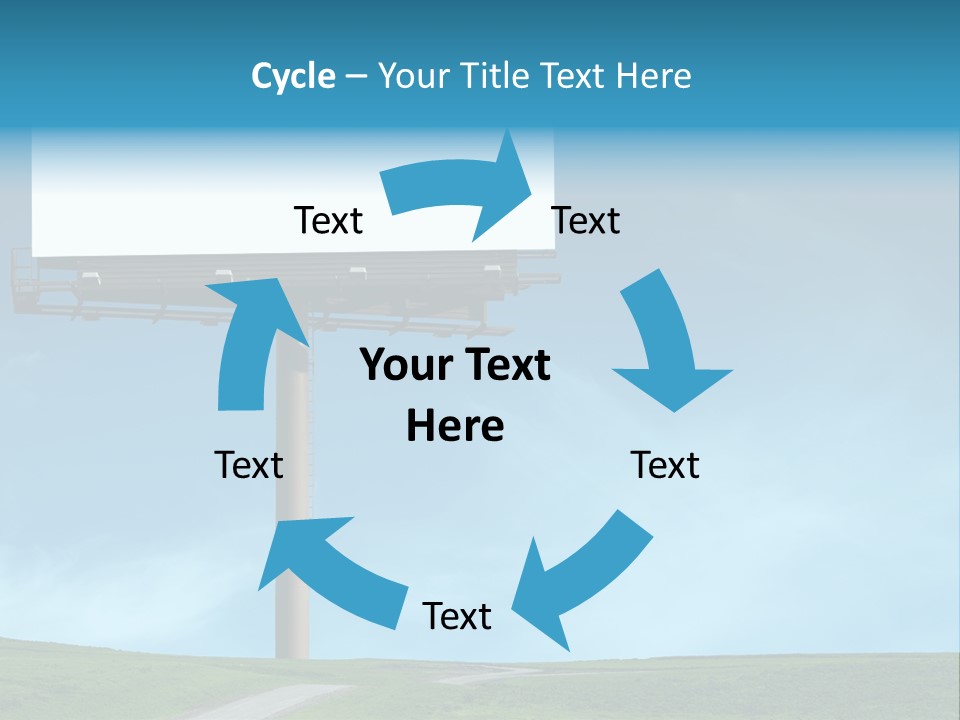 Blank Billboard In A Field With A Blue Sky PowerPoint Template