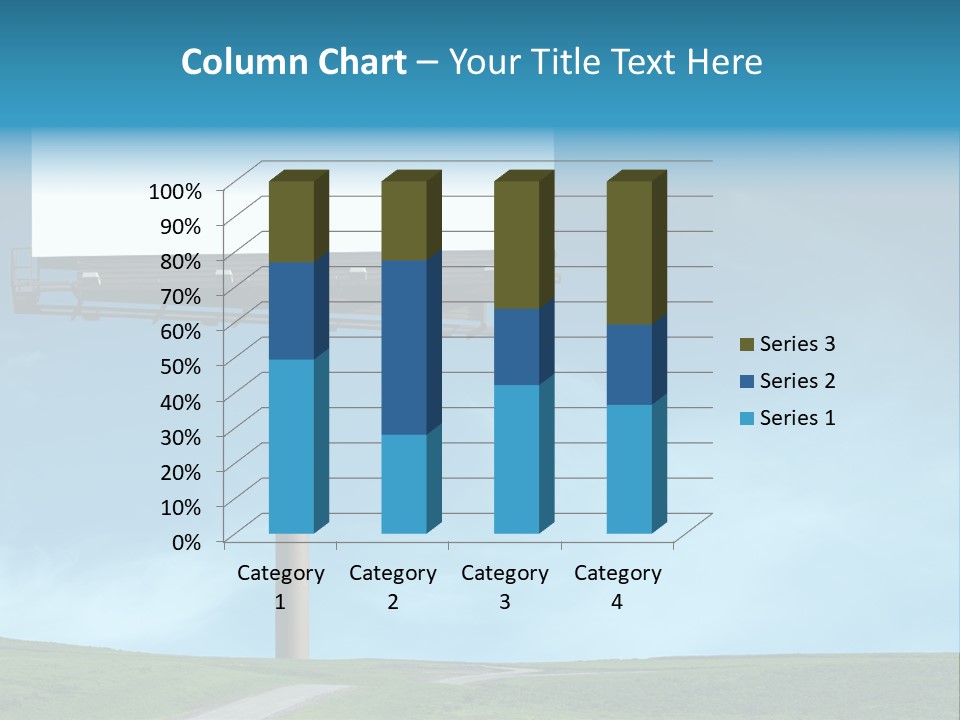 Blank Billboard In A Field With A Blue Sky PowerPoint Template