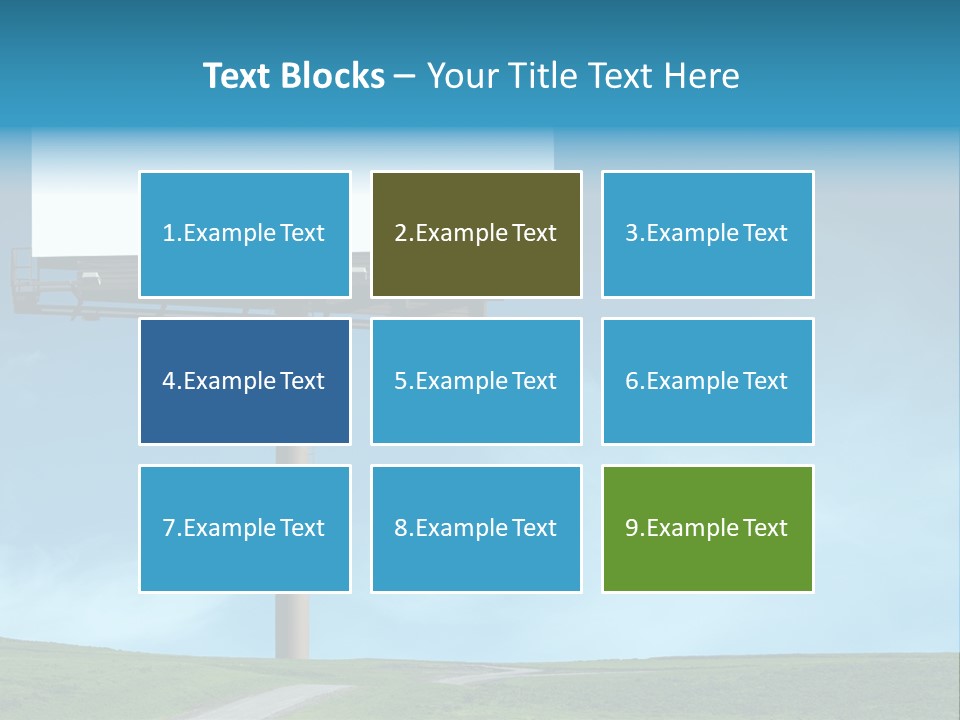 Blank Billboard In A Field With A Blue Sky PowerPoint Template