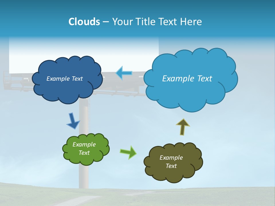 Blank Billboard In A Field With A Blue Sky PowerPoint Template