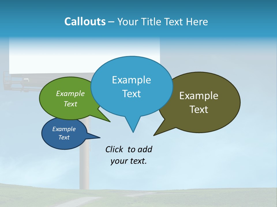 Blank Billboard In A Field With A Blue Sky PowerPoint Template