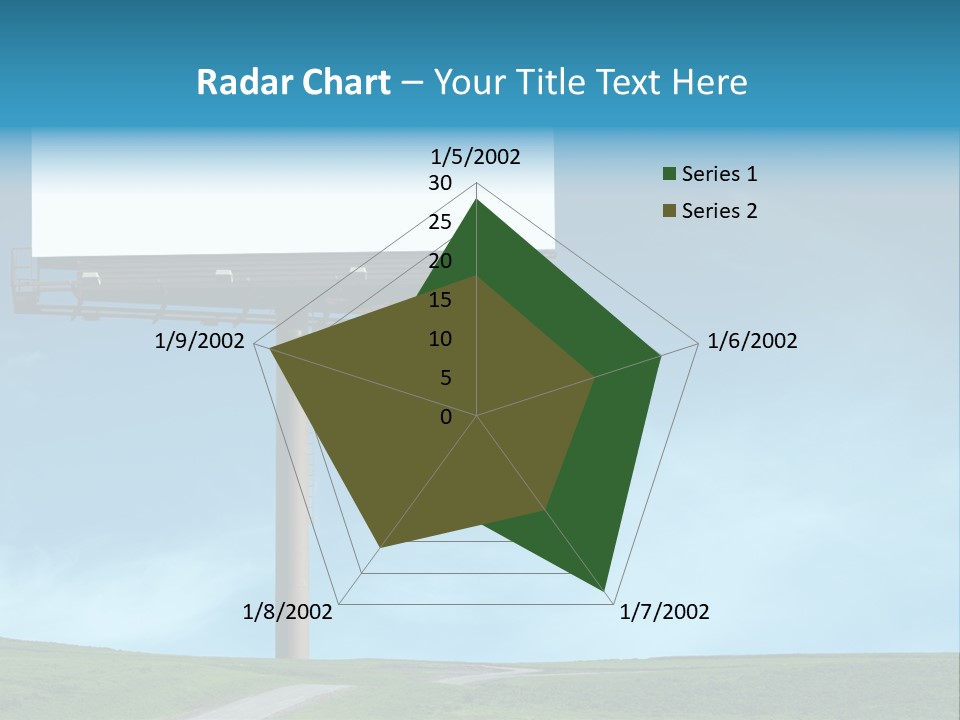 Blank Billboard In A Field With A Blue Sky PowerPoint Template