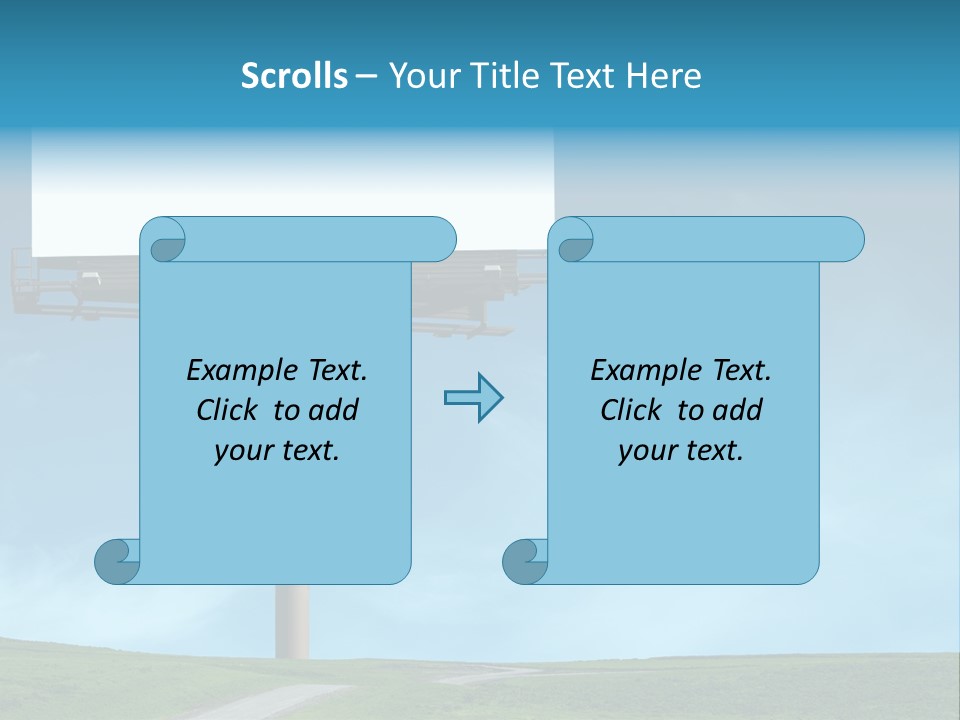 Blank Billboard In A Field With A Blue Sky PowerPoint Template