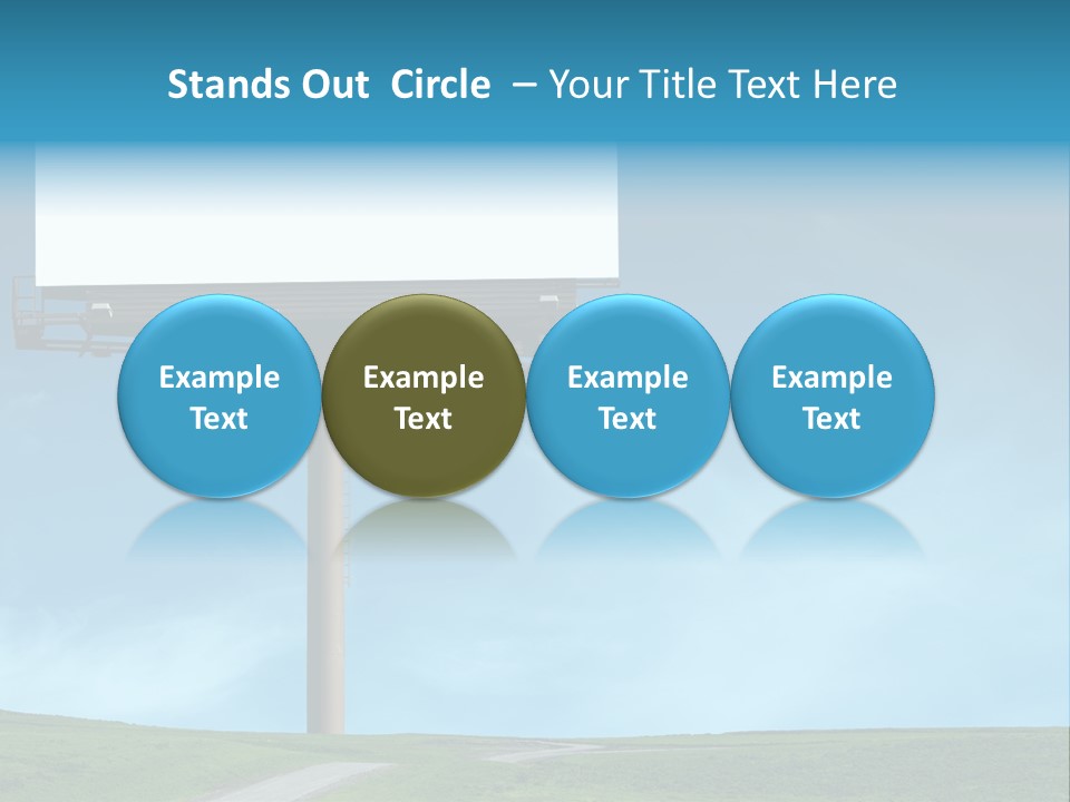 Blank Billboard In A Field With A Blue Sky PowerPoint Template