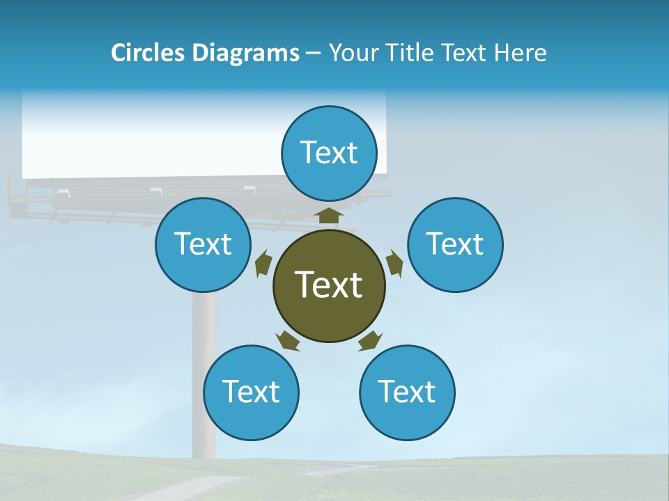 Blank Billboard In A Field With A Blue Sky PowerPoint Template