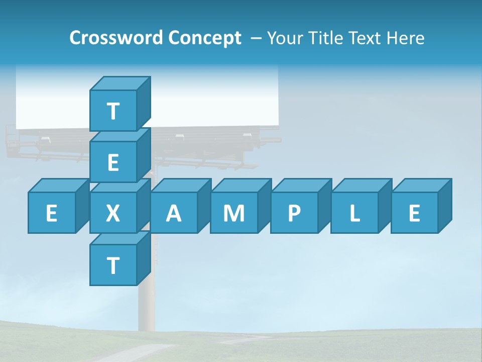 Blank Billboard In A Field With A Blue Sky PowerPoint Template