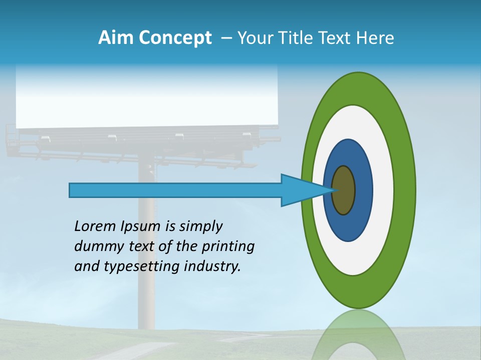 Blank Billboard In A Field With A Blue Sky PowerPoint Template